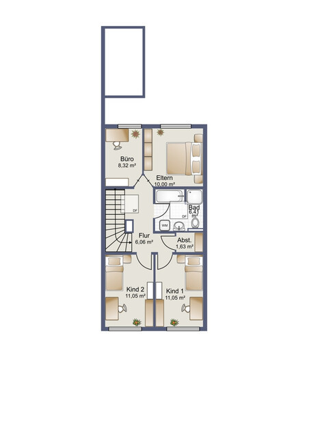 Maisonette-Haus mit großer Terrasse