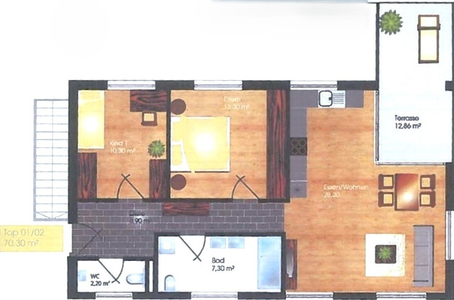 3-Zimmer-Wohnung mit großzügigem Garten in Klaus, Walgaustraße