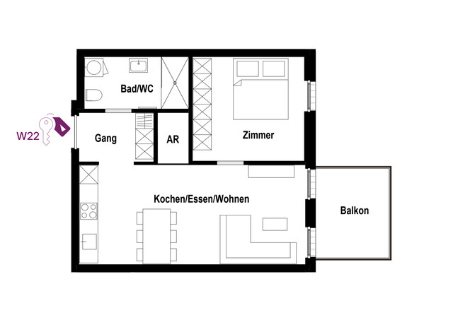 🔥  Erstbezug in Hard: Moderne 2-Zimmer-Wohnung für € 950.-