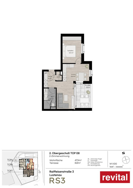 Spitzenlage - zentrumsnahe & ruhige Terrassenwohnung - Top 8 - Bezugsbereit - Jetzt Nebenkosten sparen
