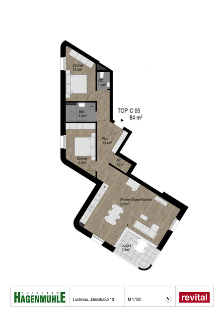Tolle, neuwertige 3-Zimmer-Wohnung im Zentrum von Lustenau