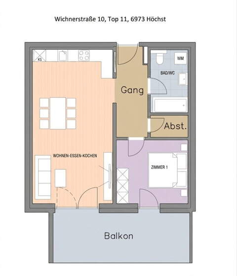 Wohnen in naturnaher Lage: Wunderbare 2-Zimmerwohnung mit Balkon in Höchst zu vermieten!