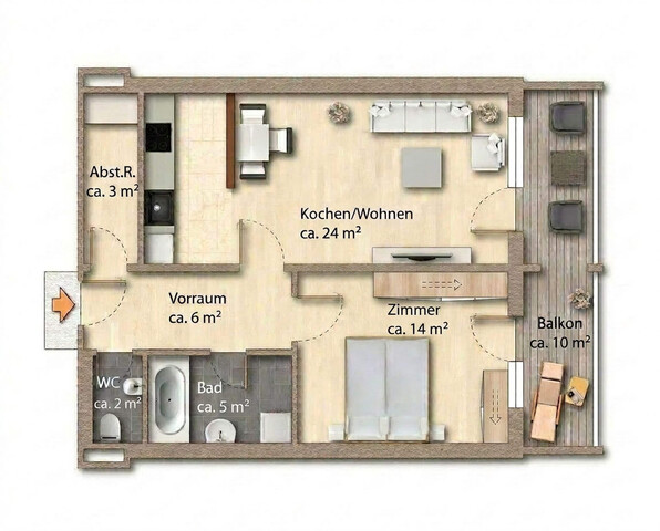 Klein, fein & voller Möglichkeiten: 2-Zimmer-Wohnung in Top-Lage von Feldkirch