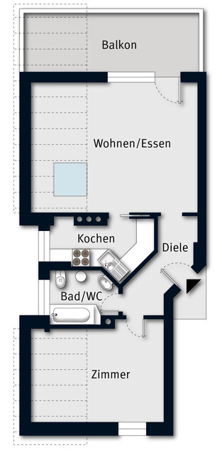 2-Zimmer-Dachgeschoßwohnung mit wunderbarer Fernsicht