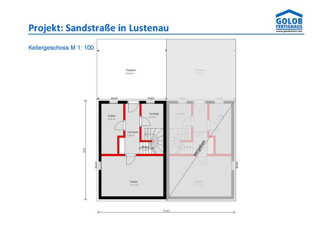 Doppelhaus mit Vollunterkellerung in Lustenau
