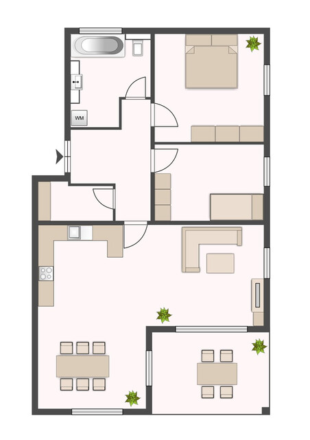 3-Zimmerwohnung mit Süd-West-Terrasse in kleiner Wohnanlage