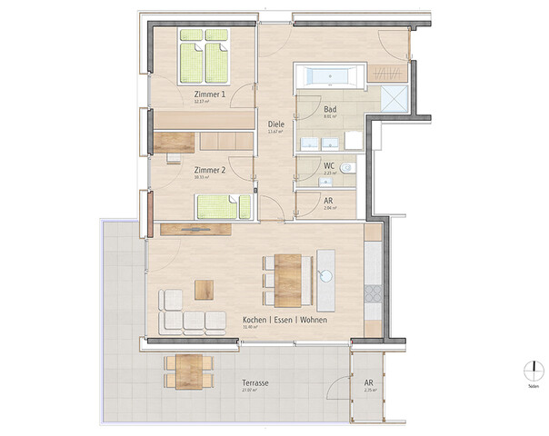 3-Zimmer-Terrassenwohnung W05 - Wohnen in bester Lage in Lauterach