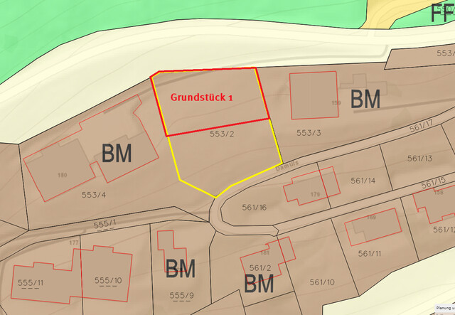 896 m² Grundstück 1 in Oberdamüls - 
im Bregenzerwald