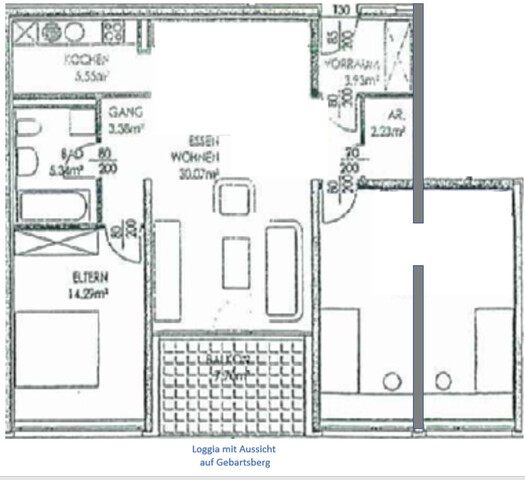 Sonnige TOP 4 Zi-Wohnung mit 8 m² Loggia und Gebhardsbergblick