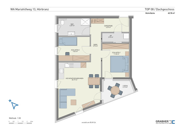 Außergewöhnliche 3-Zi-Wohnung mit Abstellraum und Tageslichtbad