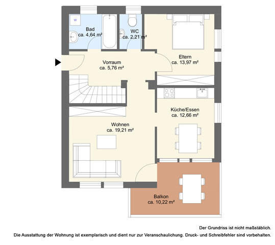 Wohnen auf zwei Ebene - großzügige Wohnung mit Balkon & Garten