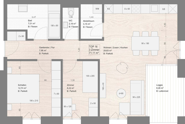 Neubau: 3-Zimmer Neubauwohnung im Dachgeschoß! Top 16