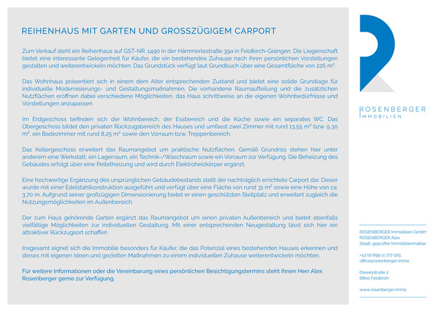 ***PROVISIONSFREI ***/ REIHENHAUS MIT GARTEN UND GROSSZÜGIGEM CARPORT 