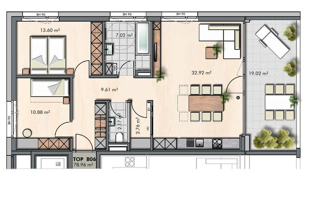 Wohlfühloase in zentraler Lage: Moderne 3-Zimmerwohnung mit großzügiger Terrasse und hochwertiger Ausstattung zu vermieten