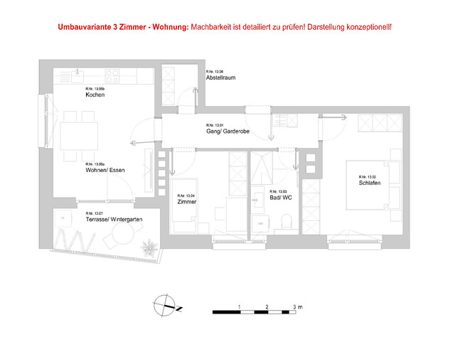 2-Zimmer-Wohnung in ruhiger Lage von Bludenz. Ideal für Anleger. Mit Umbaupotential zur 3-Zi-Whg! Ohne Vermittlungsprovision! 