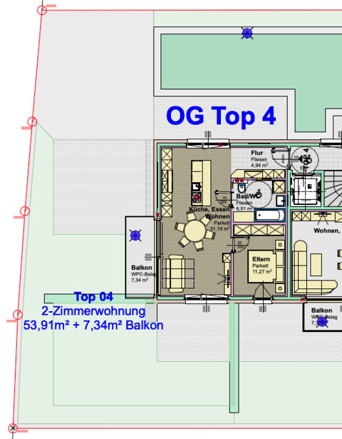 Top 4 Neubauwohnung mit Tiefgarage, Balkon und Dachterrasse
