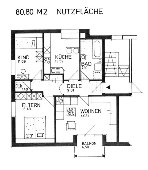 Sonnige 3,5-Zimmer-Dachgeschosswohnung mit Garage in ruhiger Lage in Hard