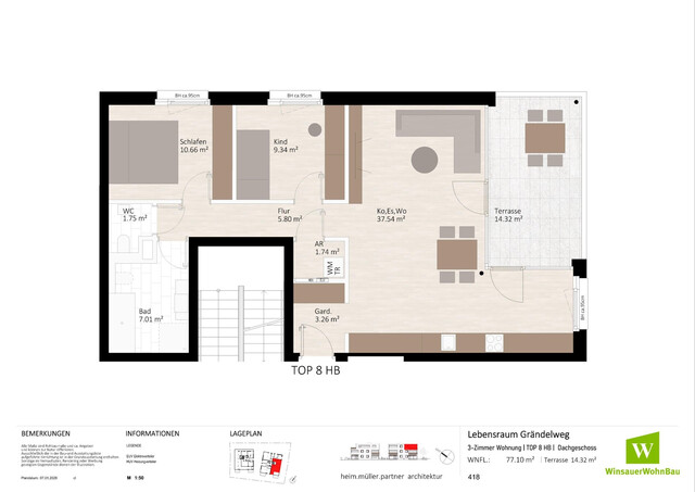 Tolle 3 Zimmer Dachgeschosswohnung zum Wohlfühlen! (HB Top 08)