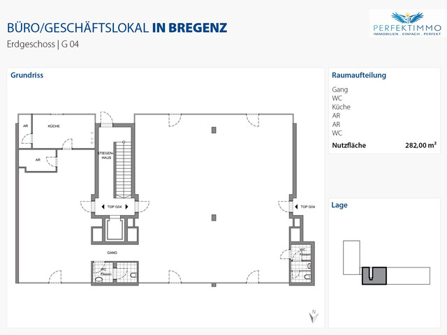 282 m² Geschäftsfläche zur Miete