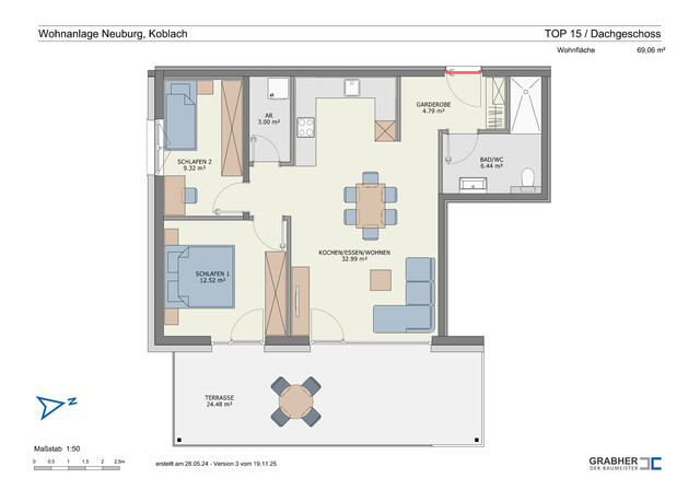 3-Zi-Dachgeschosswohnung mit großzügigem Wohnbereich