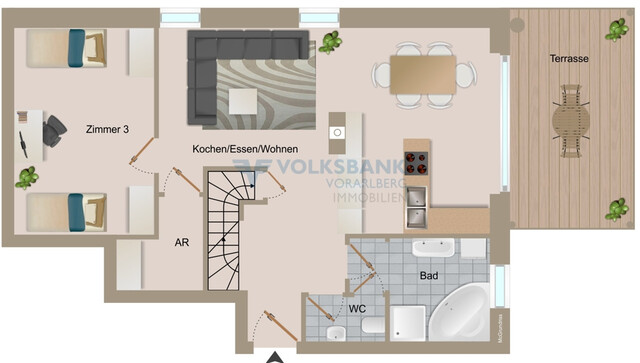 Doppelstöckige Wohnung in Schlins!