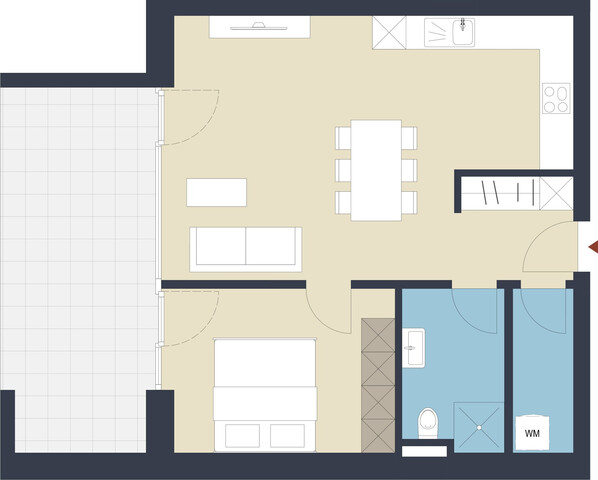 2 ZIMMER GARTEN­WOHNUNG ZU VERKAUFEN