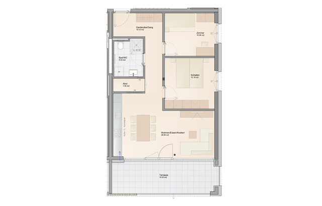 Sonnige 3-Zimmer Wohnung mit Südterrasse (Top B05)