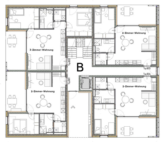 Erstbezug: Moderne 2-Zimmer-Neubauwohnung mit Teilmöblierung und Loggia