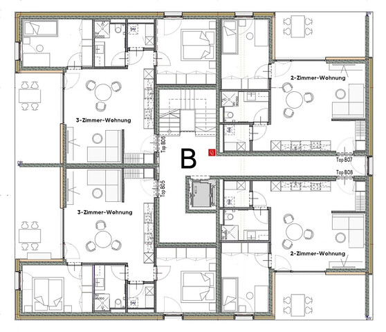 Erstbezug: Moderne 2-Zimmer-Neubauwohnung mit Teilmöblierung und Loggia