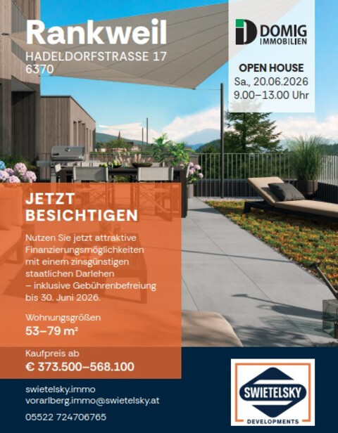 Top A05 | top moderne 3-Zimmer-Eck-Terrassen-Wohnung in Rankweil Hadeldorfstraße 17 und 17a IHR neues Zuhause als Eigenheim