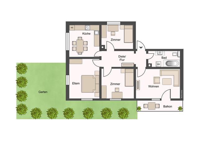 4-Zimmerwohnung mit kleinem Garten in Seenähe in Hörbranz