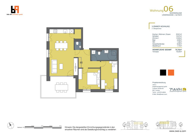 3-Zimmer-Dachgeschosswohnung - Altach, Löwengasse / Top 6
