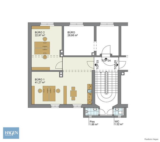 Office am Schlossplatz - Historisches Bürogebäude im Altstadtkern von Hohenems! Büro/Praxis Top 3