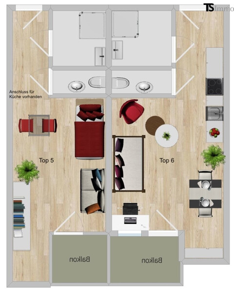 Bregenz: Langen bei Bregenz: charmante 1-Zimmer-Wohnung ca. 28 m2, Balkon ca. 4,60 m2 - TOP 5