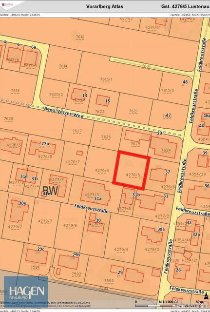 Grundstück in Lustenau Feldkreuz zu verkaufen