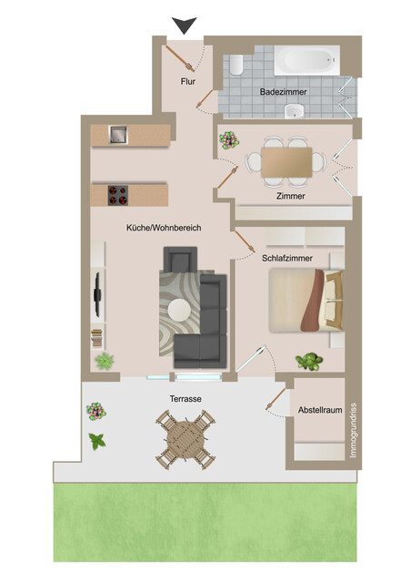 ZENTRALE STARTERWOHNUNG MIT GARTEN