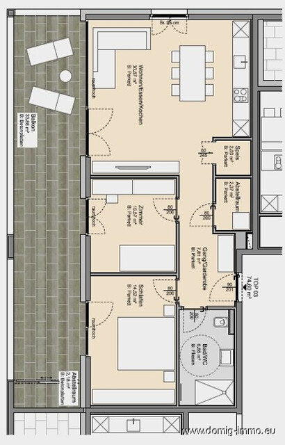 NEUBAU - Sonnige 3-Zimmerwohnungen im 1.Obergeschoss in Mäder zu verkaufen (provisionsfrei) TOP 03