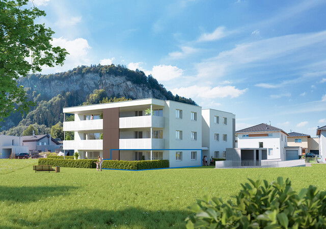 Moderne 2-Zimmer-Wohnung mit Garten