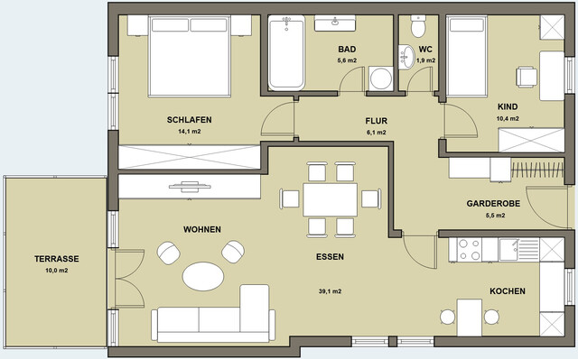 Lichtdurchflutete 3-Zimmer-Wohnung in Lauterach