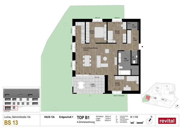 Wohnen am Funkenweg - Ruhelage im Zentrum - Seenähe - Gartenwohnung Top B1