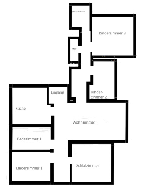 5-Zimmer Wohnung (110 m²) mit 2 Balkonen – teilbar in 2 Wohnungen – Privatverkauf