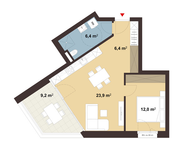 Gemütliche 2-Zimmer-Terrassenwohnung | Top 13