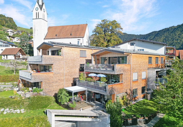 Attraktive Gartenwohnung mit Panoramablick über das Vorderland