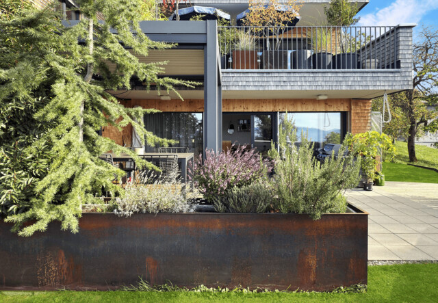 Attraktive Gartenwohnung mit Panoramablick über das Vorderland