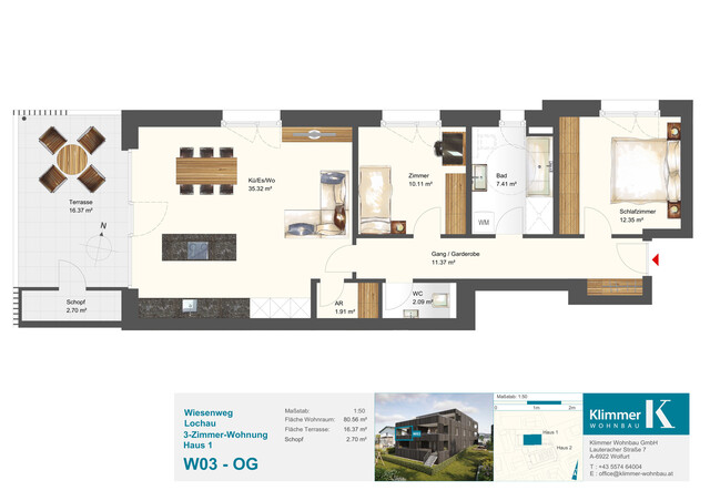 See, Berg, Natur - Ihr Zuhause! 3-Zimmer-Terrassenwohnung W03