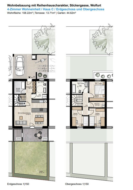 Moderne Reihenhäuser in Wolfurt – Erstbezug mit 4 Zimmer und Garten