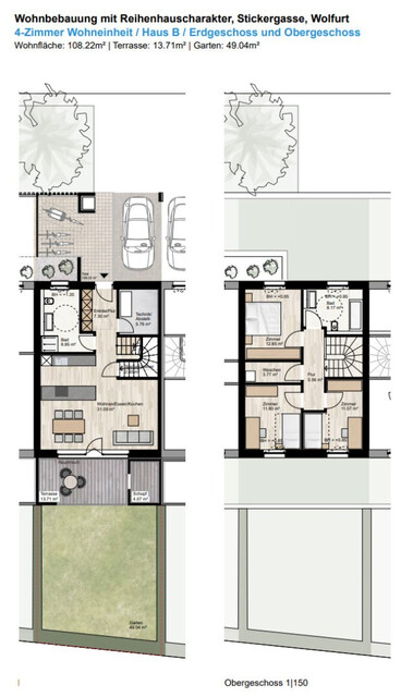Moderne Reihenhäuser in Wolfurt – Erstbezug mit 4 Zimmer und Garten