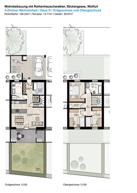 Moderne Reihenhäuser in Wolfurt – Erstbezug mit 4 Zimmer und Garten