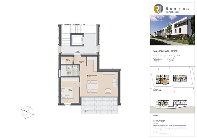 2-Zimmer-Terrassenwohnung in Altach - Ruhelage / Top B4