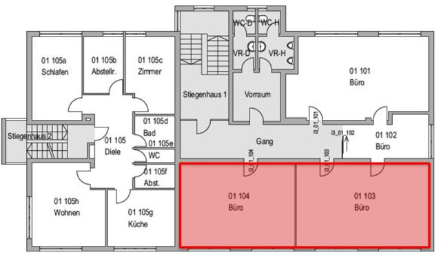 Mäder – Bürofläche im 1. OG mit ca. 73 m² 